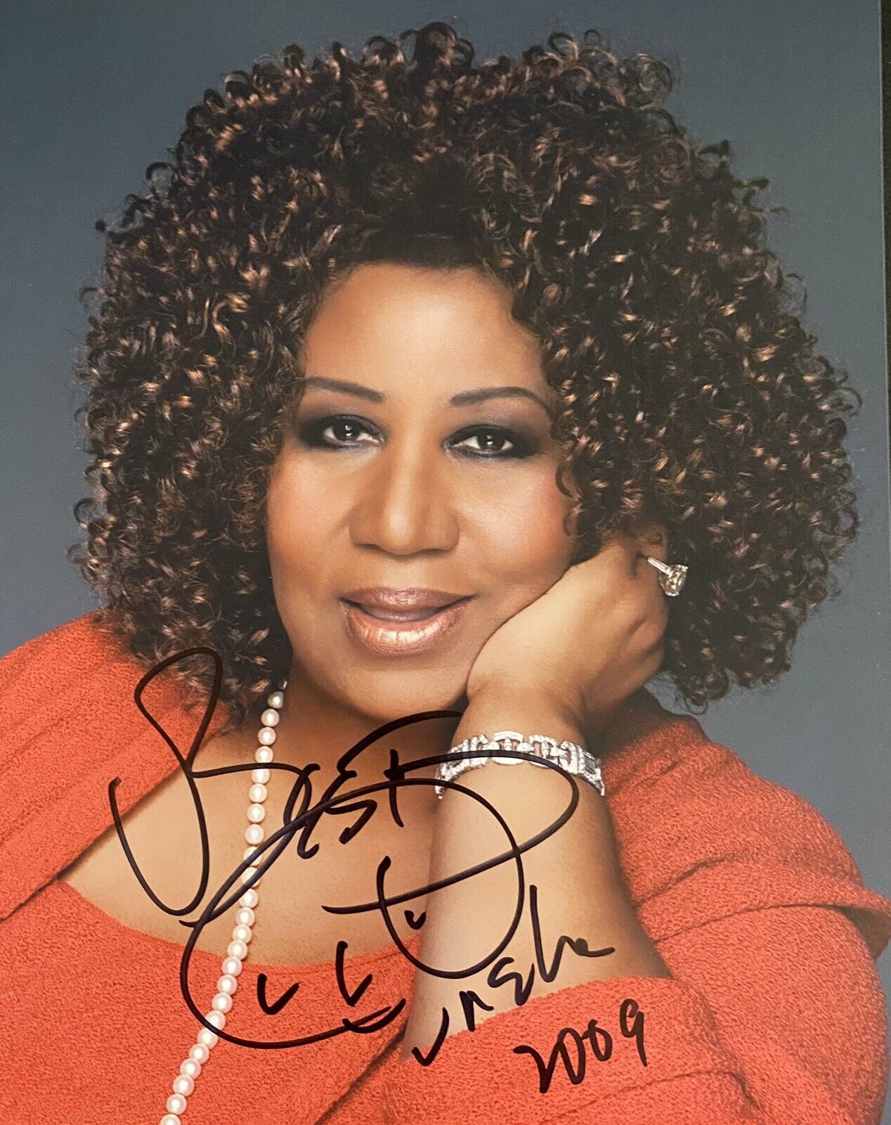 Aretha Franklin Signed Autographed Color 8x10 Photo Poster painting