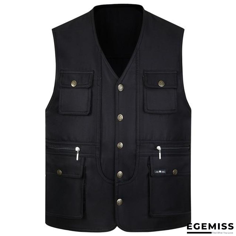 Men Multi-Pocket Classic Waistcoat Male Sleeveless Unloading Solid Coat Work Vest Tactical Masculino Jacket | EGEMISS