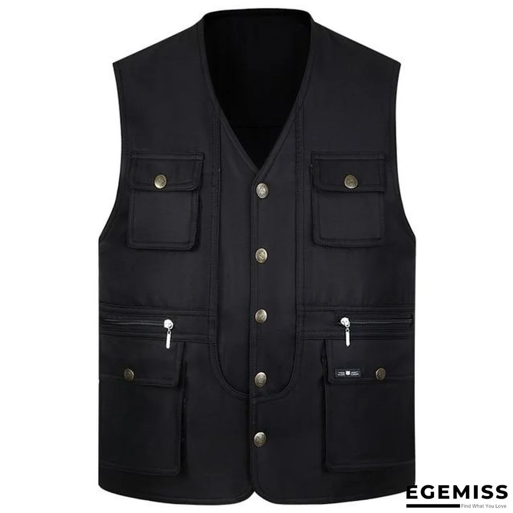 Men Multi-Pocket Classic Waistcoat Male Sleeveless Unloading Solid Coat Work Vest Tactical Masculino Jacket | EGEMISS