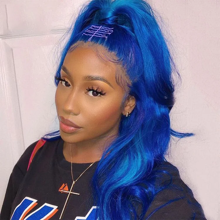 Blue Body Wave 200% Density 12A+ Virgin Human Hair 13X4 Lace Frontal Wig [CW1042]