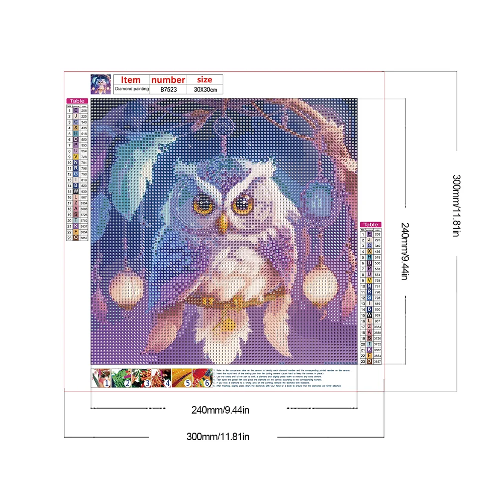 Diamond Painting - Full Round Drill - Owl Dream Net(Canvas|30*30cm)