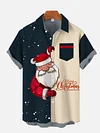 Merry Christmas & Happy New Year Drunk Santa Printing Men's Short Sleeve Shirt