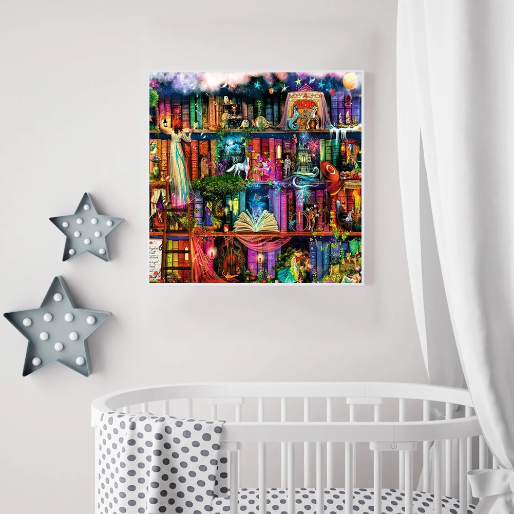 Diamond Painting - Full Round/Square Drill - Fantasy Books(30*30 - 50*50cm)