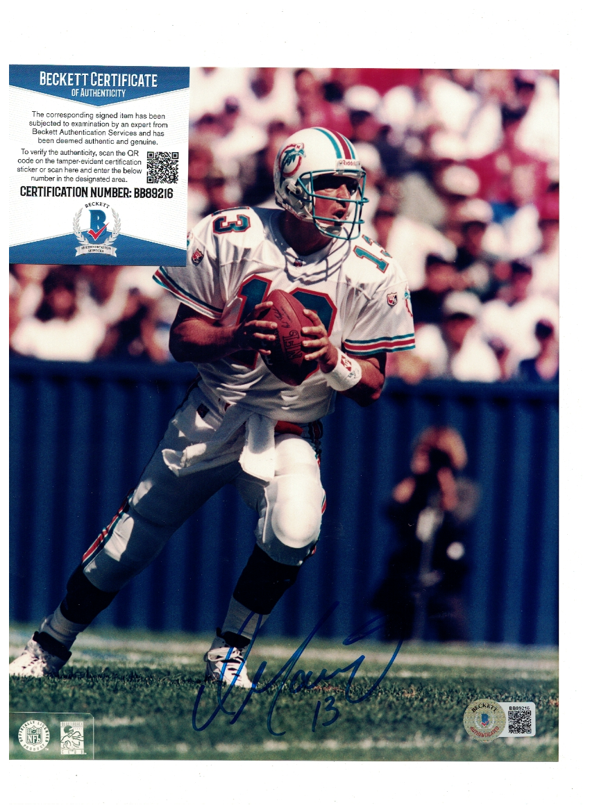 Dan Marino Miami Dolphins Signed 8x10 Photo Poster painting Beckett Certified FX54