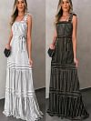 Striped Dress New Bohemian Suspender Dress