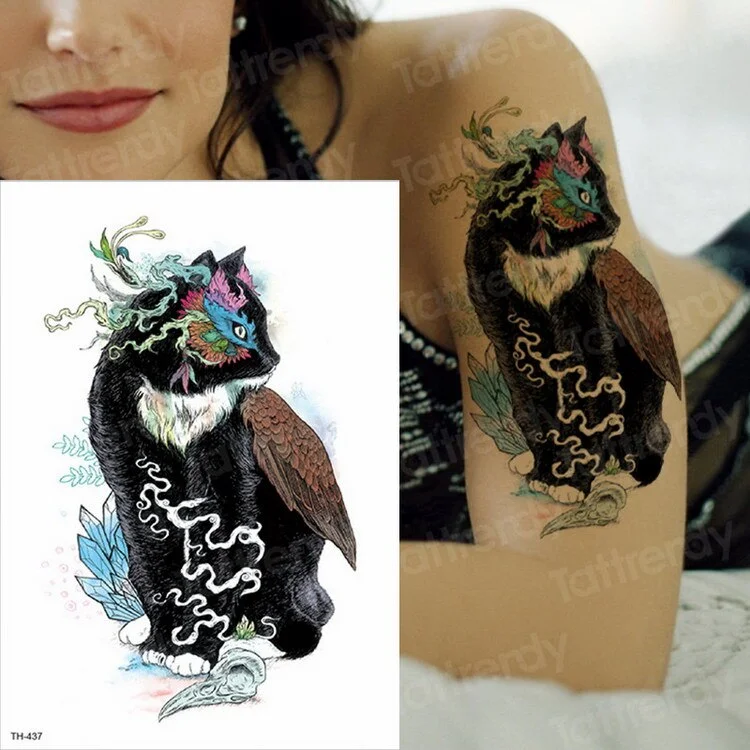 Watercolor Hummingbird Temporary Fake Tattoo Body Art Sticker Waterproof Hand Bird Tattoo for Women Arm Men Tattoos Water Color