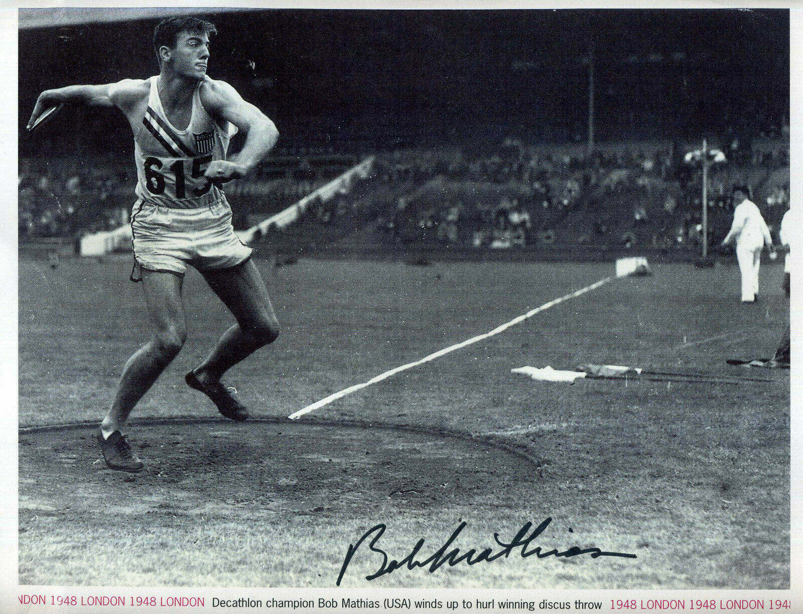 BOB MATHIAS Signed Photo Poster paintinggraph - 2x Olympics Decathlon Gold Medal Winner preprint