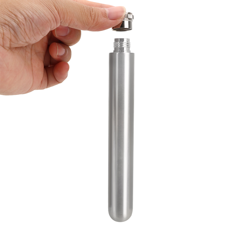 Tegooe Portable Stainless Steel 1oz Tubular Mini Hip Flask for Whiskey and Spirits