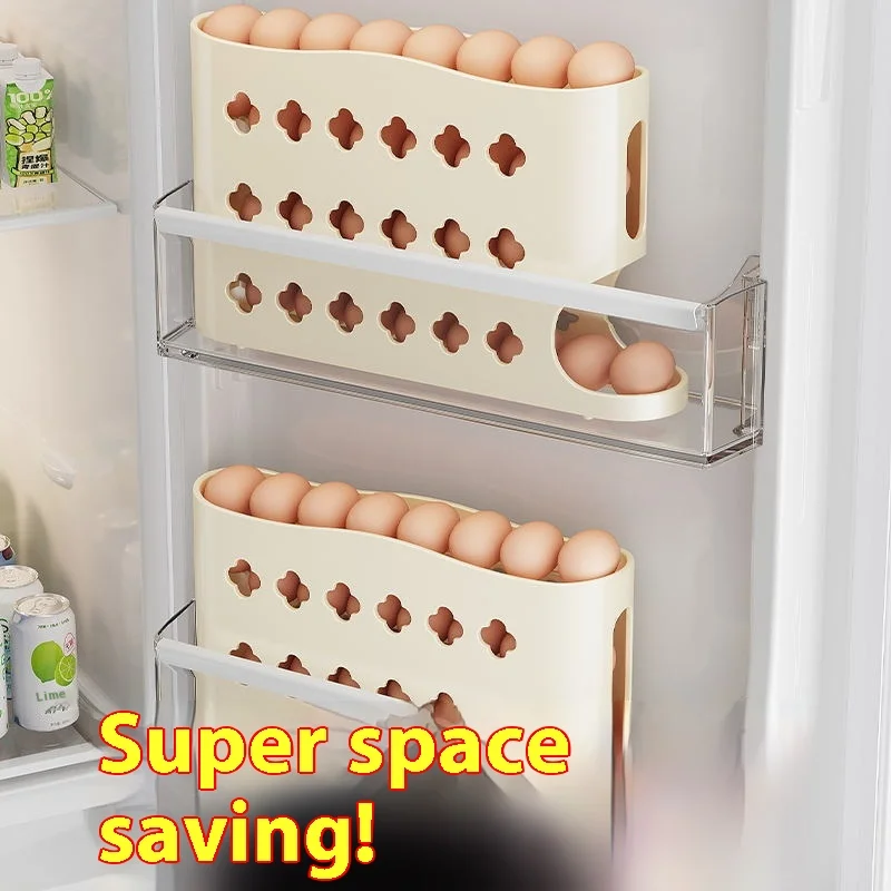Multi-layer Household Refrigerator Side Door Rolling Egg Storage Box