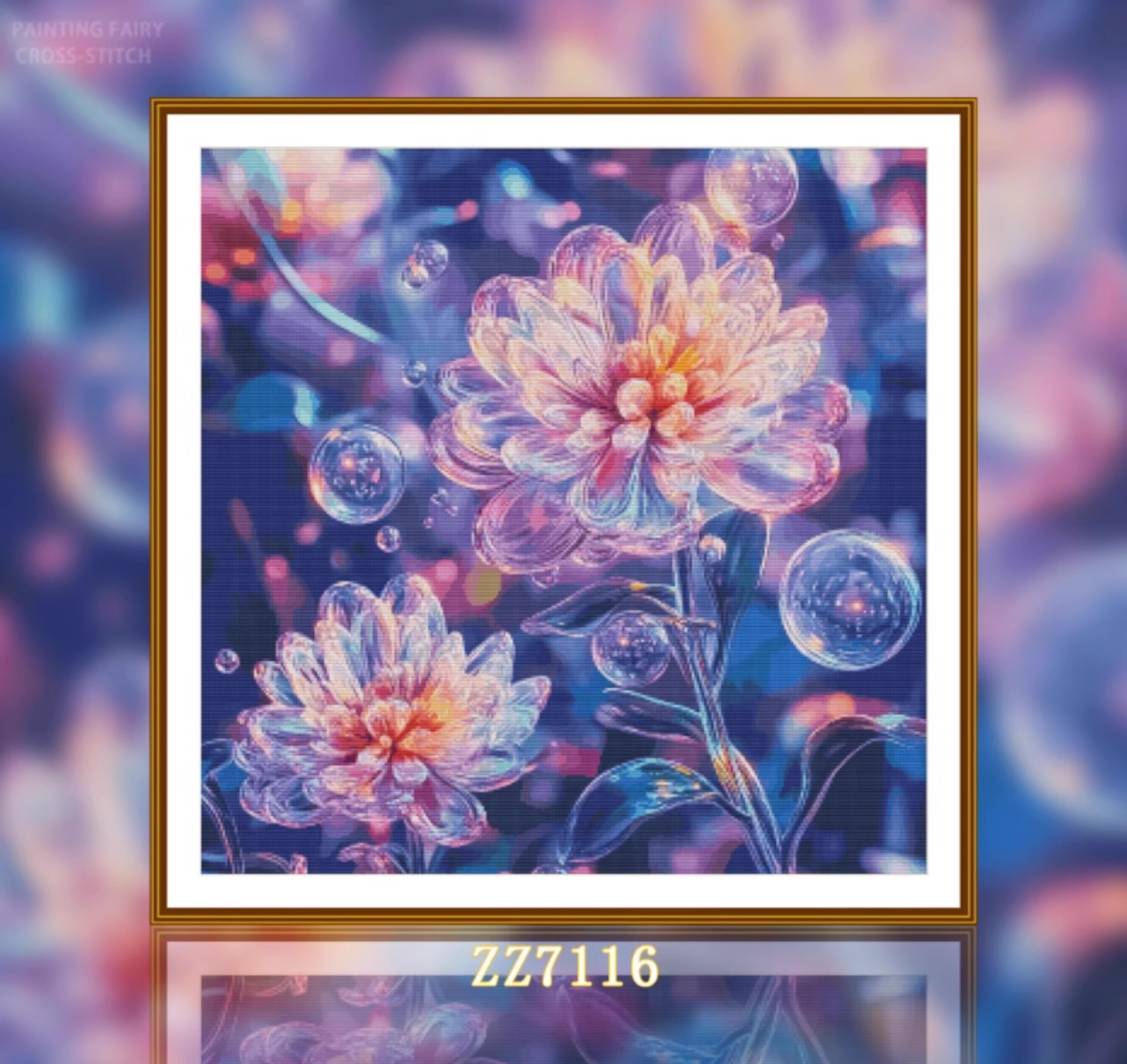 【ZZ7116-Glass Flower Realm 300 Grid Edition】 Painting Fairy Cross Stitch