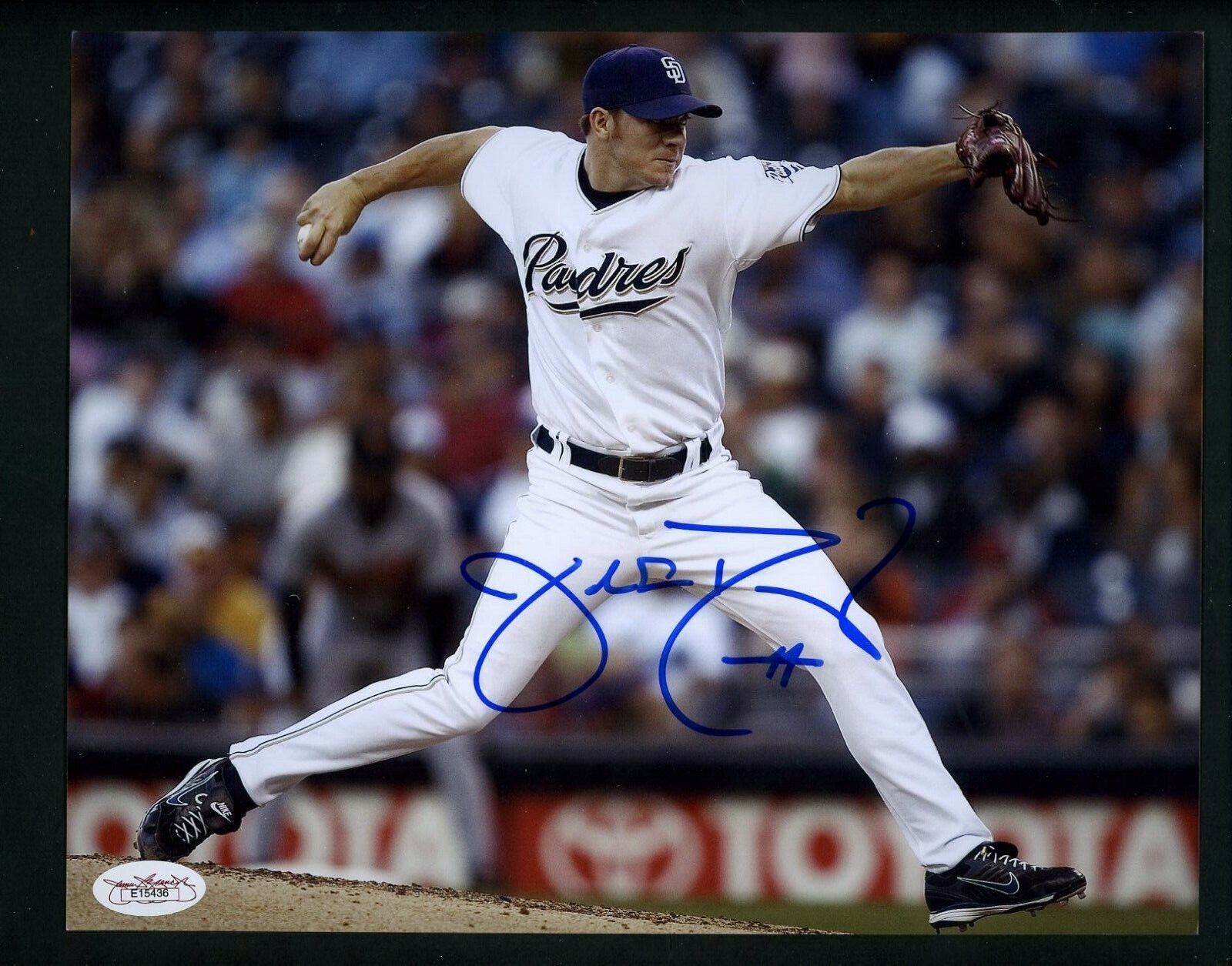 Jake Peavy Signed Autographed 8 x 10 Photo Poster painting w/ JSA sticker card San Diego Padres