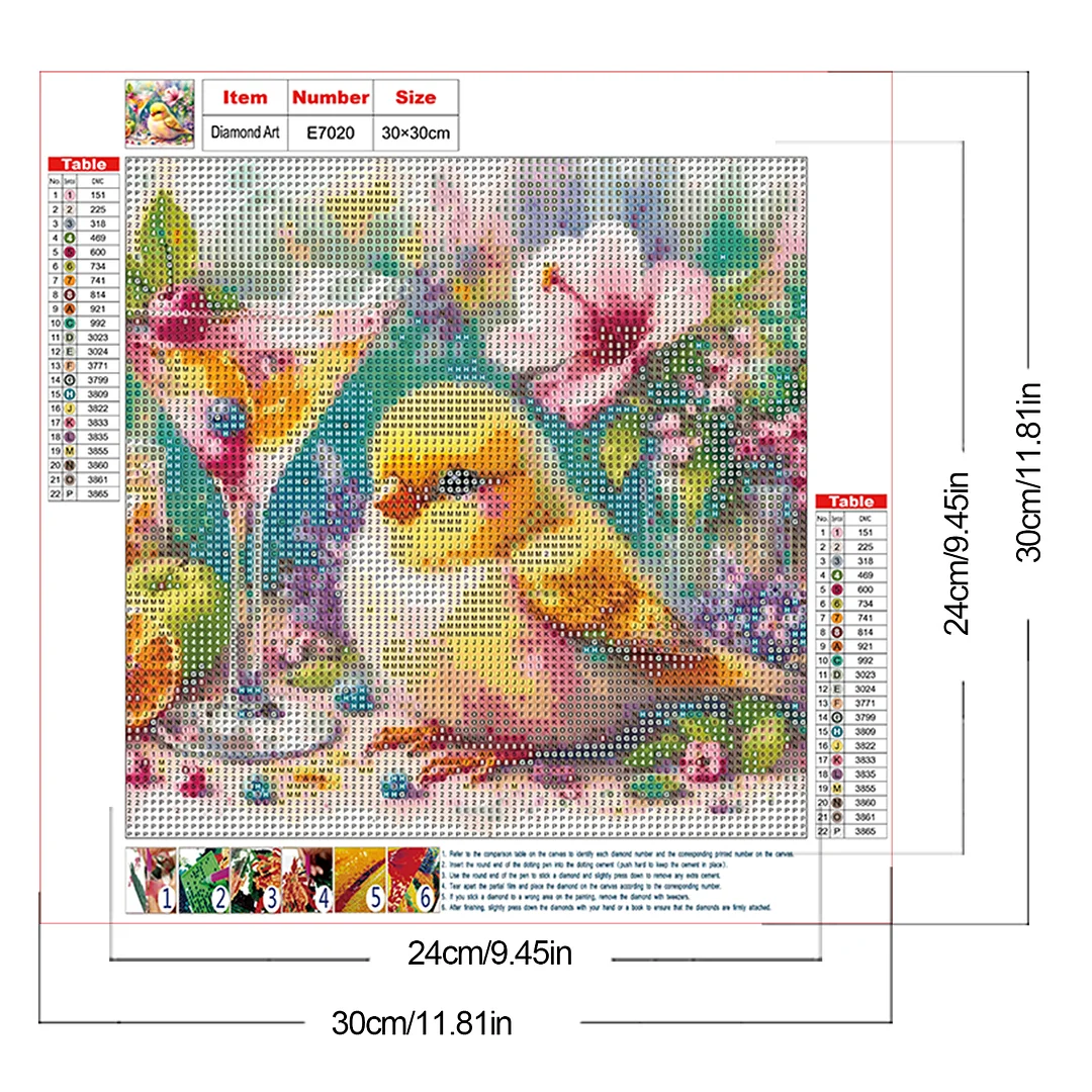 Diamond Painting - Full Round Drill - Flowers & Birds(Canvas|Canvas|30*30cm)