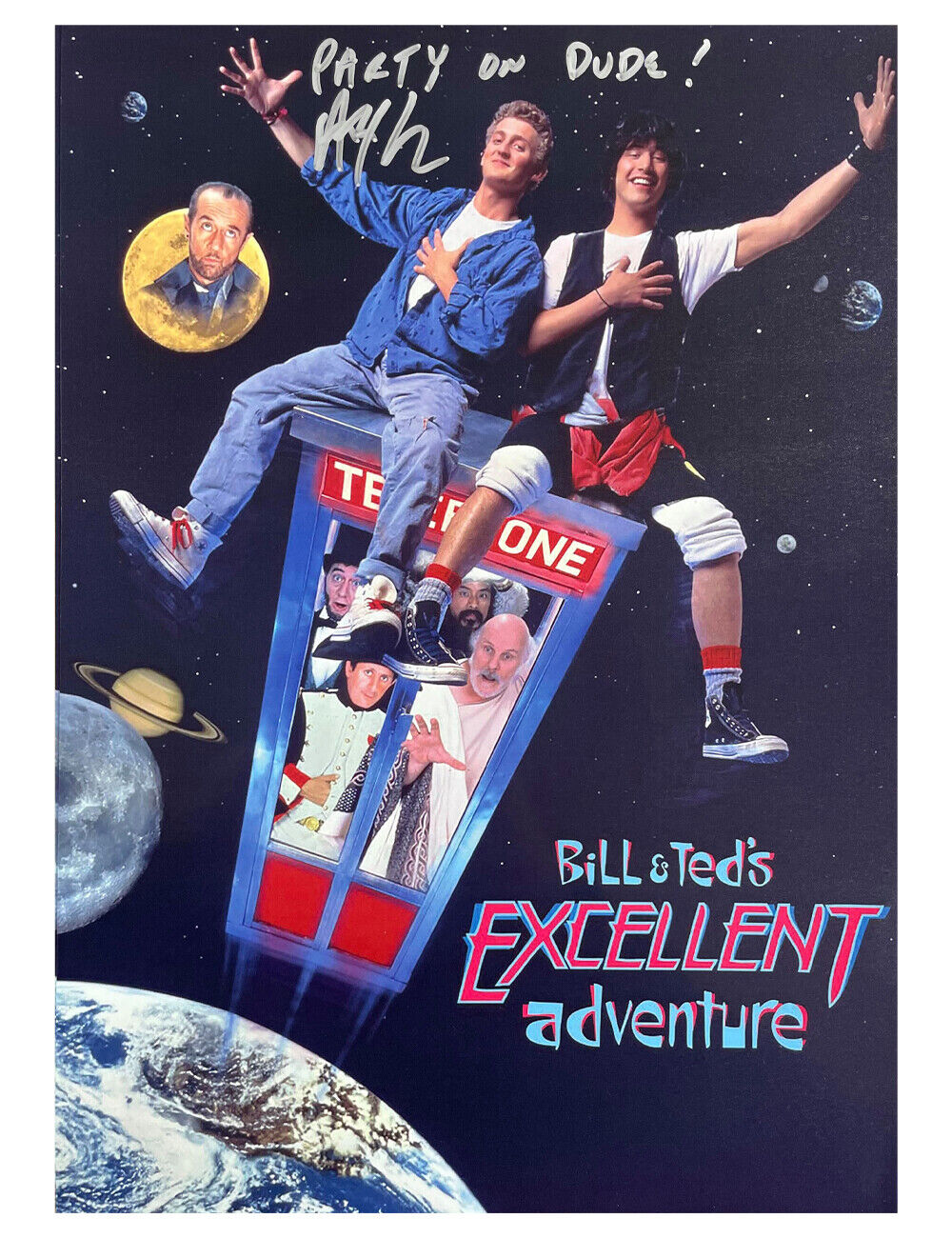 Bill & Ted Quoted A3 Poster Signed by Alex Winter 100% Authentic With COA