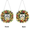 2D/Flat Christmas DIY Diamond Art Acrylic Pendant Wall Door Decoration (Cat)