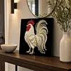 DIY Pearl Painting Rooster for Home Wall Decor with Frame(30x30cm)