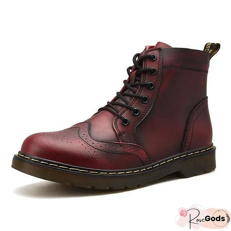 Leather Men Boots Winter Waterproof Ankle Boots Riding Boots Outdoor Working Snow Boots Men Shoes