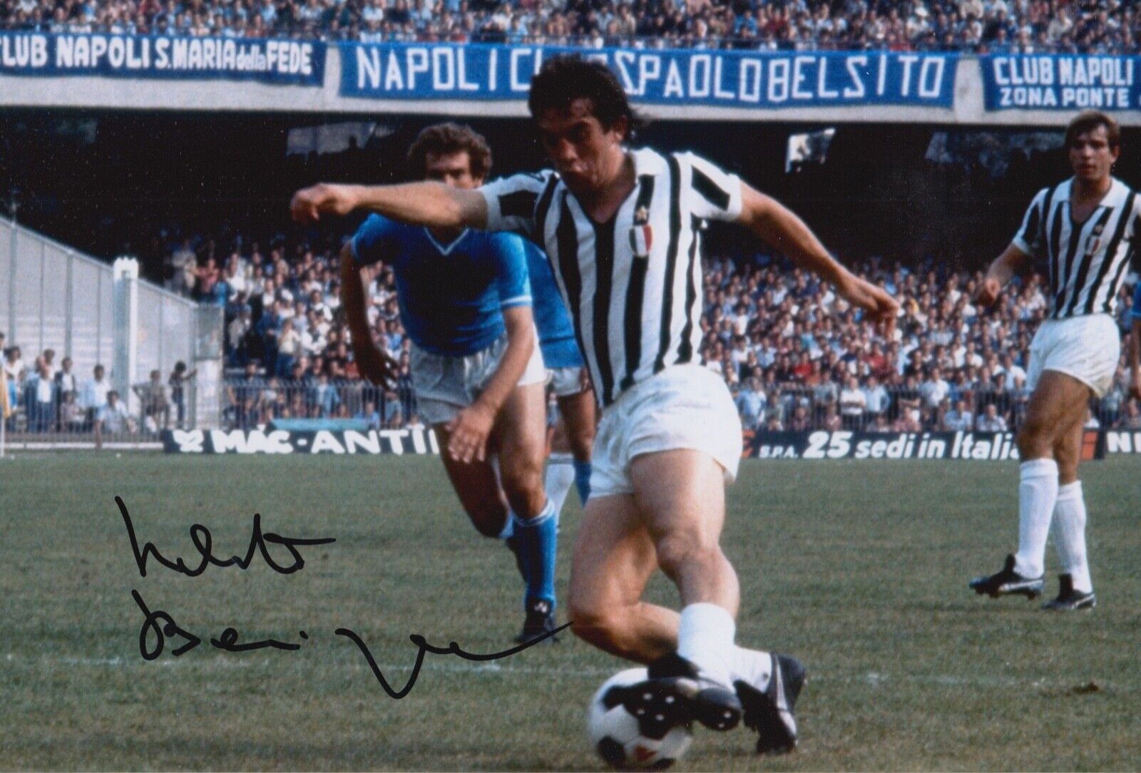 ROBERTO BONINSEGNA HAND SIGNED 12X8 Photo Poster painting JUVENTUS FOOTBALL AUTOGRAPH 9