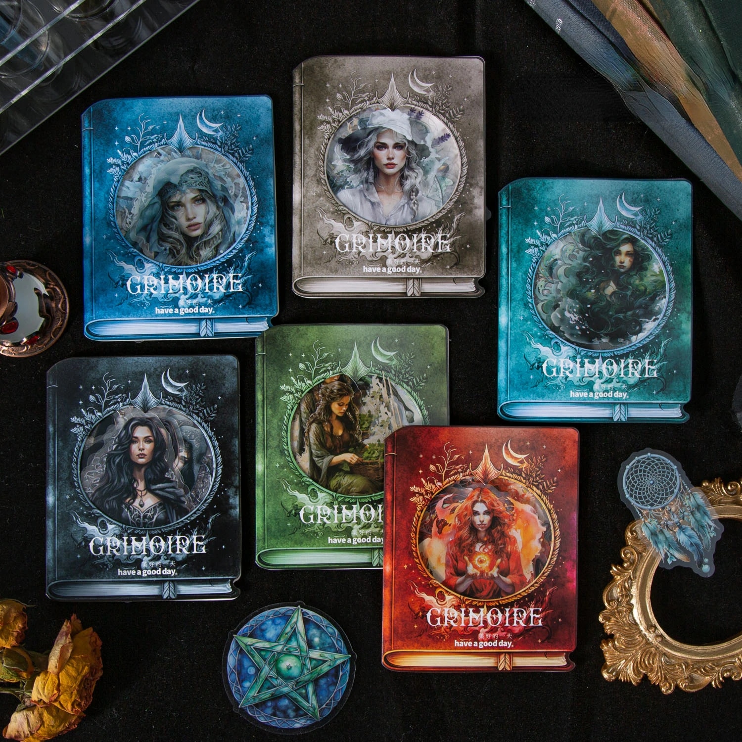 저널세이 40매 신성한 마법서 시리즈 빈티지 마법 마녀 PET 스티커