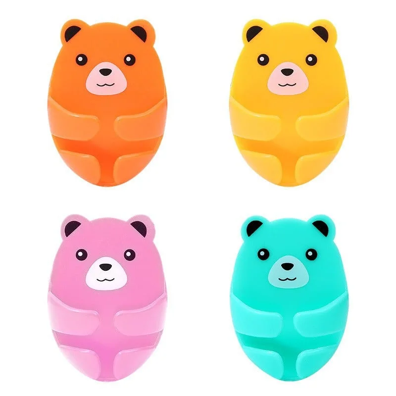 4 PCS Cute Cartoon Bear Hook