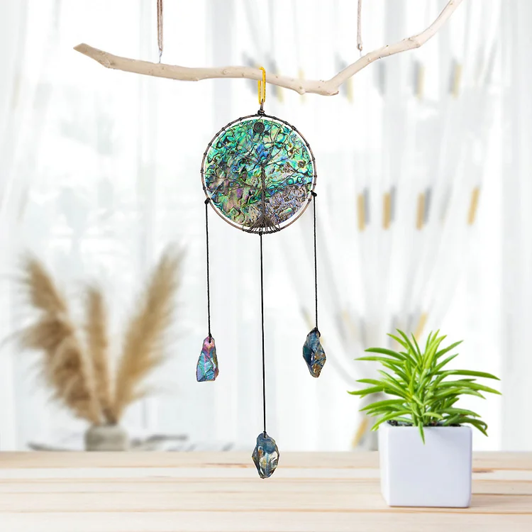 Olivenorma Abalone Shell Tree Of Life Hanging Ornament