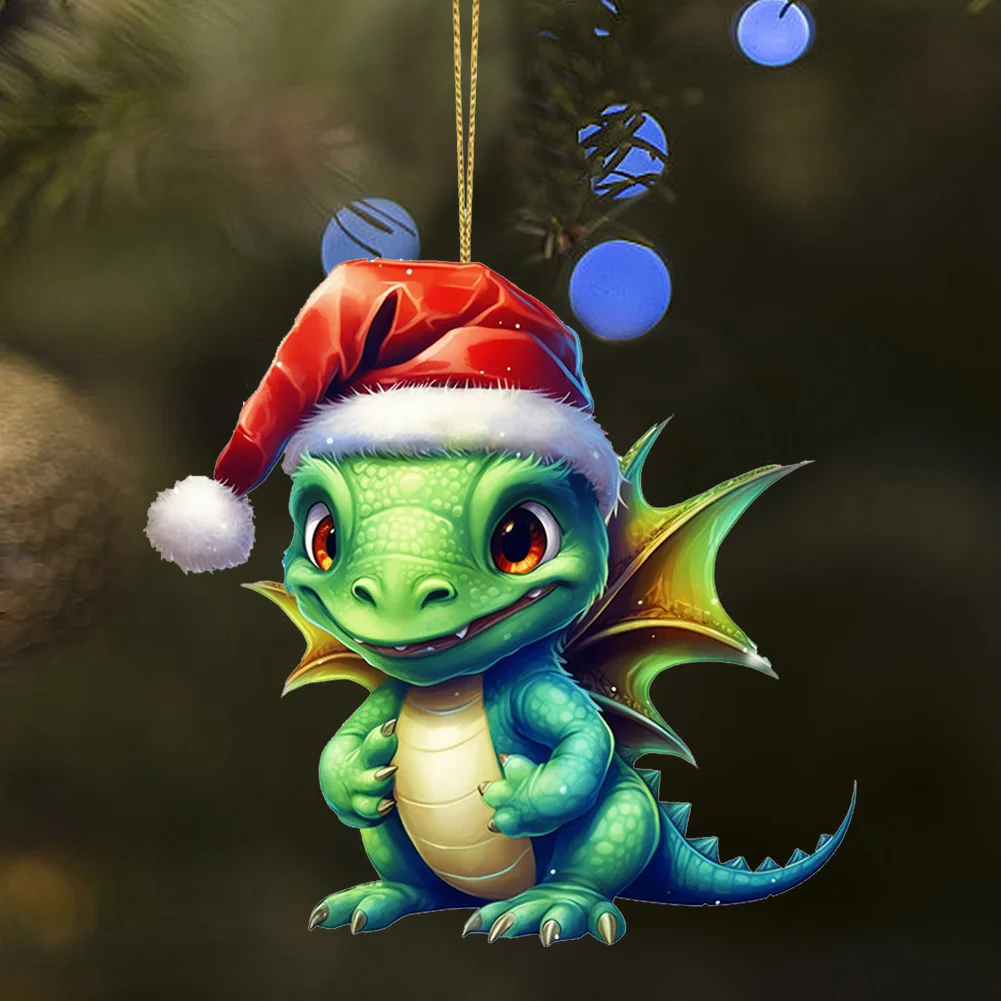 Statue Of Baby Dragon Acrylic Handmake Dinosaur Figurines Cartoon (Navy Blue)