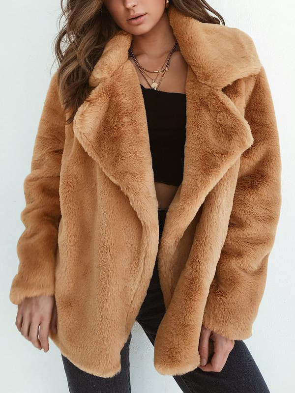 Fluff/Granular Fleece Fabric Casual Outerwear
