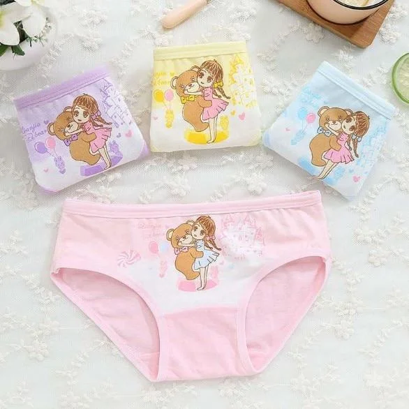 4Pcs Lot New Arrive Kids Underwear Cotton Baby Girl Panties Children's Briefs Cartoon Designs Shorts 2 To 10 Years ZL15