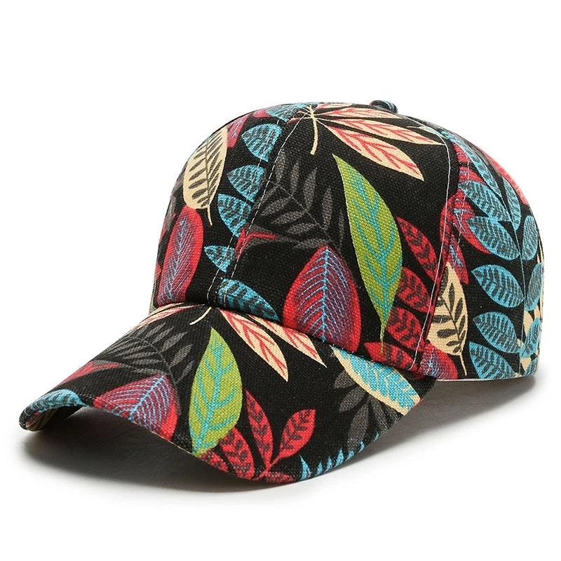 Unisex Basic Color Block Printing Flat Eaves Baseball Cap