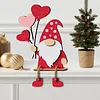 Wooden Valentines Gnome Figurines Decoration with Dangling Legs for Home Office