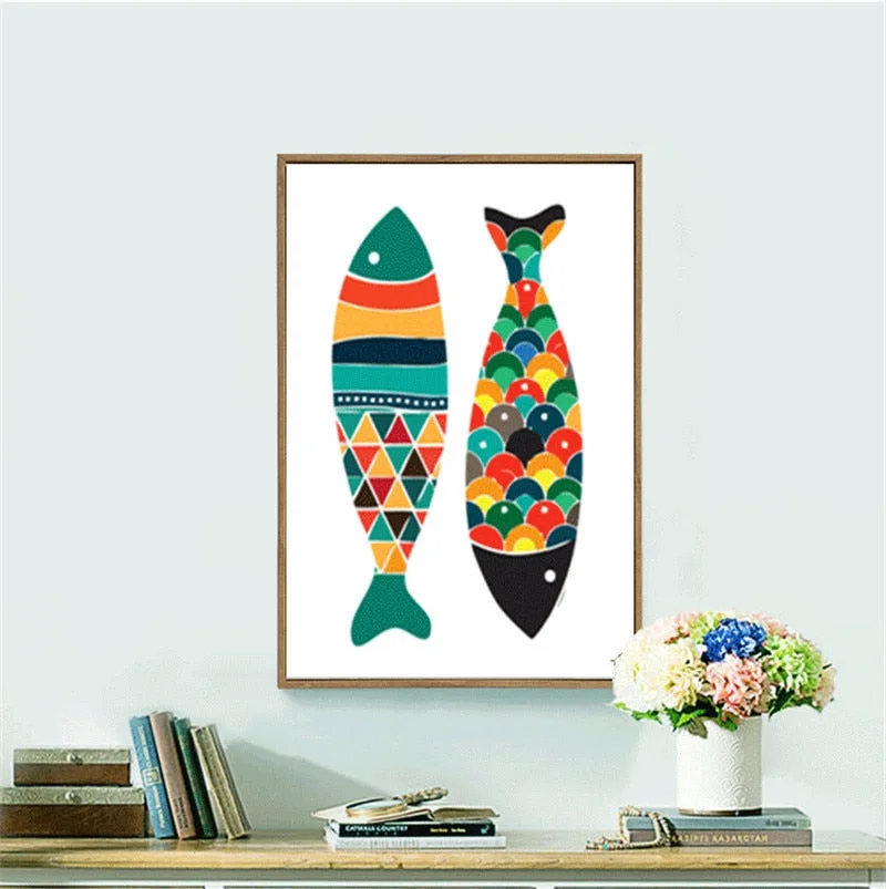 Cuadros Decoracion Dormitorio Nordic Canvas Painting Wall Art Anime Poster Kitchen Fish Wall Art Canvas Unframed Pop Art Animal