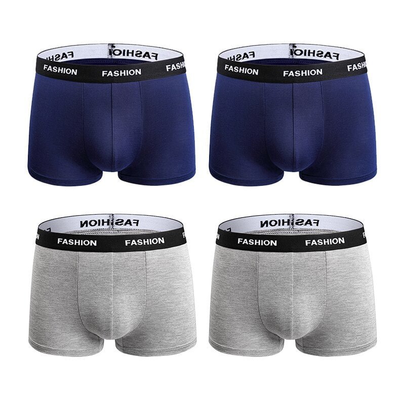 4PCS Men Underwear Cotton Boxers Panties Comfortable Mens Underpants Homme Sexy Fashion Letter Male Boxershorts