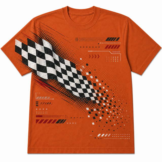 Motorsport Orange Flag Cotton T-Shirt