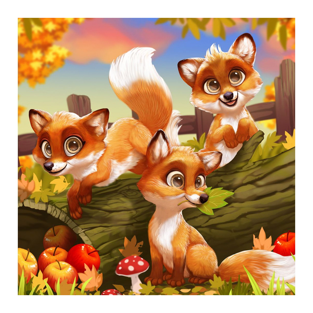 

Foxes - Round Drill Diamond Painting - 40*40CM, 501 Original