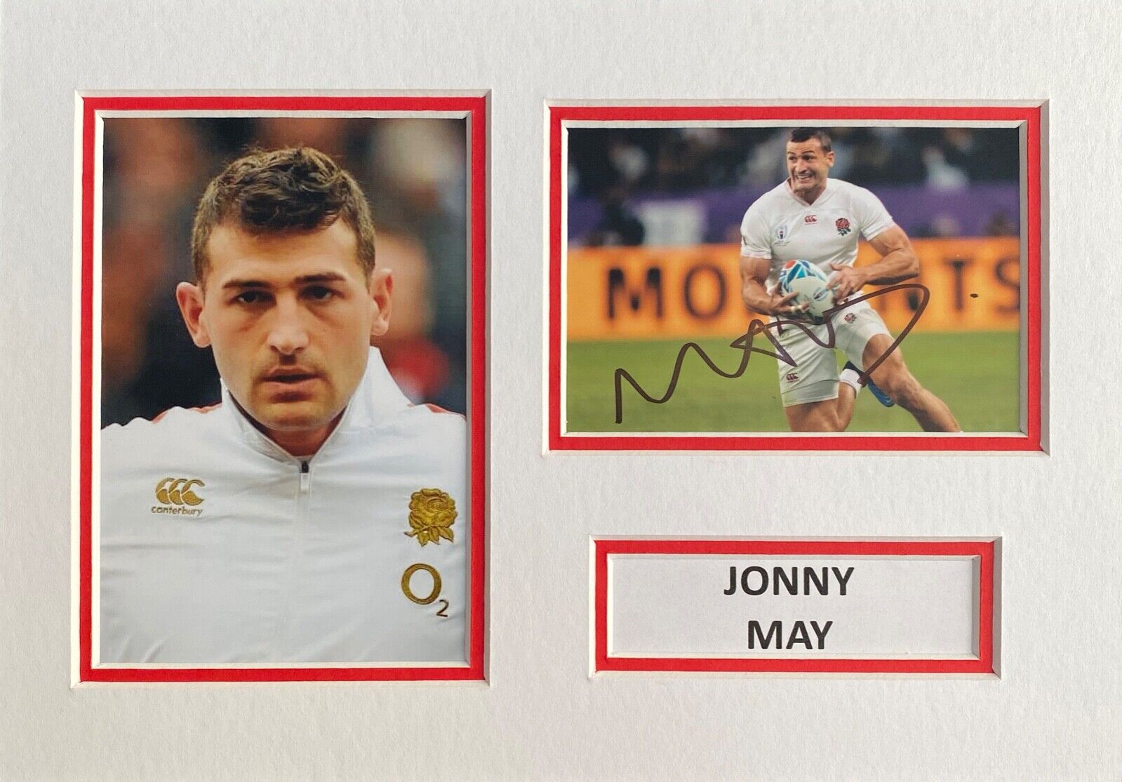 JONNY MAY SIGNED A4 Photo Poster painting MOUNT DISPLAY RUGBY AUTOGRAPH ENGLAND 1