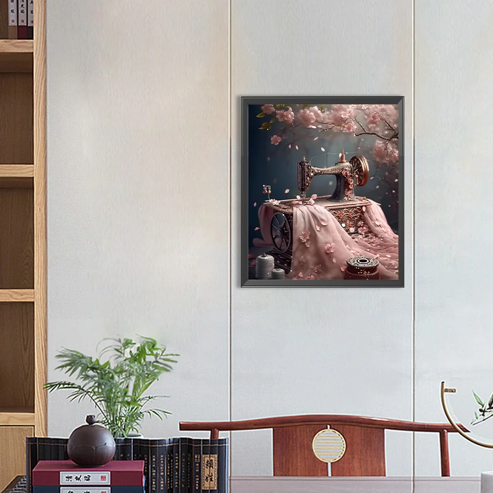 Diamond Painting - Full Round Drill - Cherry Blossom Sewing(Canvas|30*35cm)