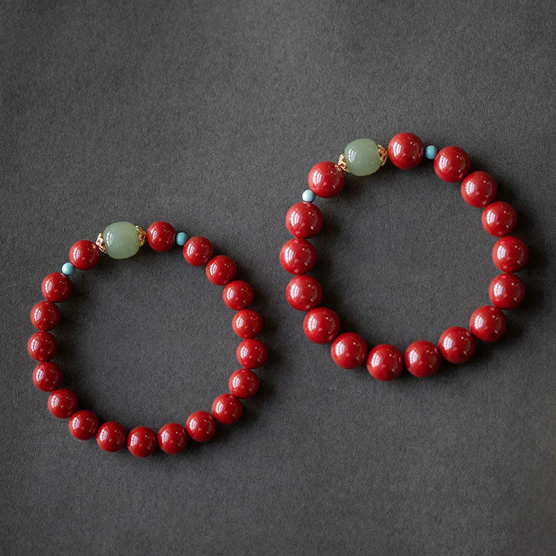 Cinnabar Green Aventurine Fortune Luck Bracelet