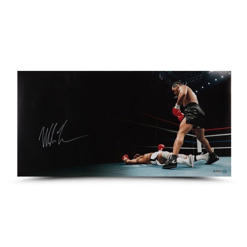 Mike Tyson Signed Autographed 18X36 Photo Poster painting Knockout