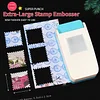 Stamp embossing tool, journal material collector, cutter