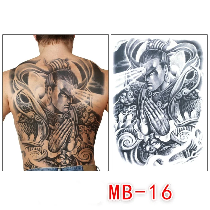 Waterproof temporary men tattoos tattoo full back large tatoo fake dragon girl tattoo body art sticker sexy decals transferable