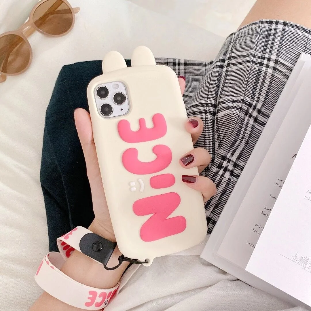 Nice Bunny Ears Phone Case with Strap