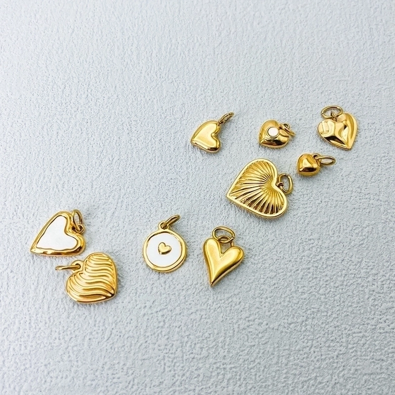 1 Piece 9*7mm 316 Stainless Steel 14K Gold Plated Heart Shape Polished Pendant