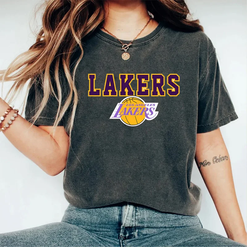 Women's Casual Loose Basketball Support Los Angeles Lakers T-Shirt