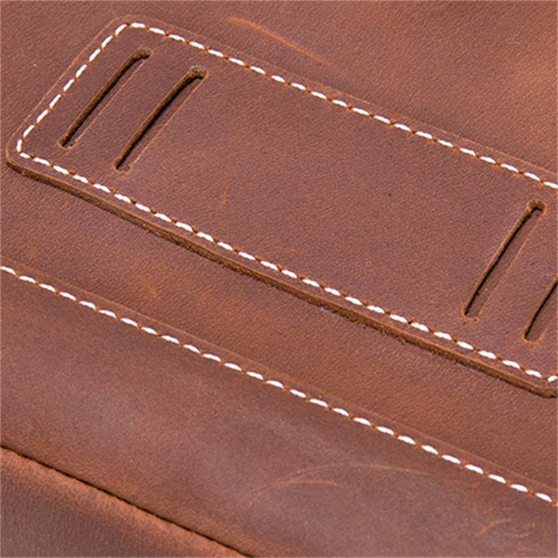 Men's Outdoor Travel Large-Capacity Leather Breathable Backpack