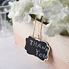 10 Pack | 2"x3" Mini Wooden Hanging Chalkboard Signs With Twine String and Chalk