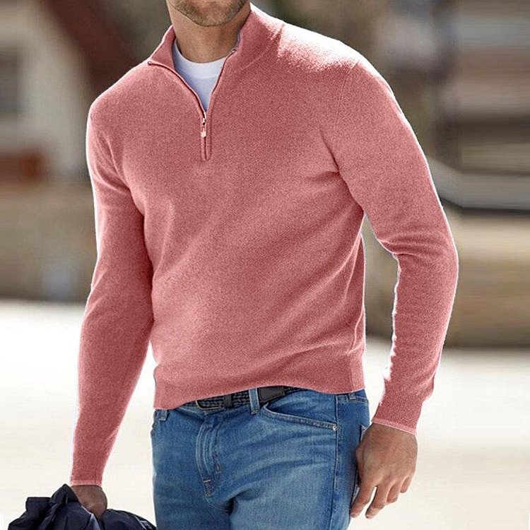 Men's Dralon Zipper Basic Sweater