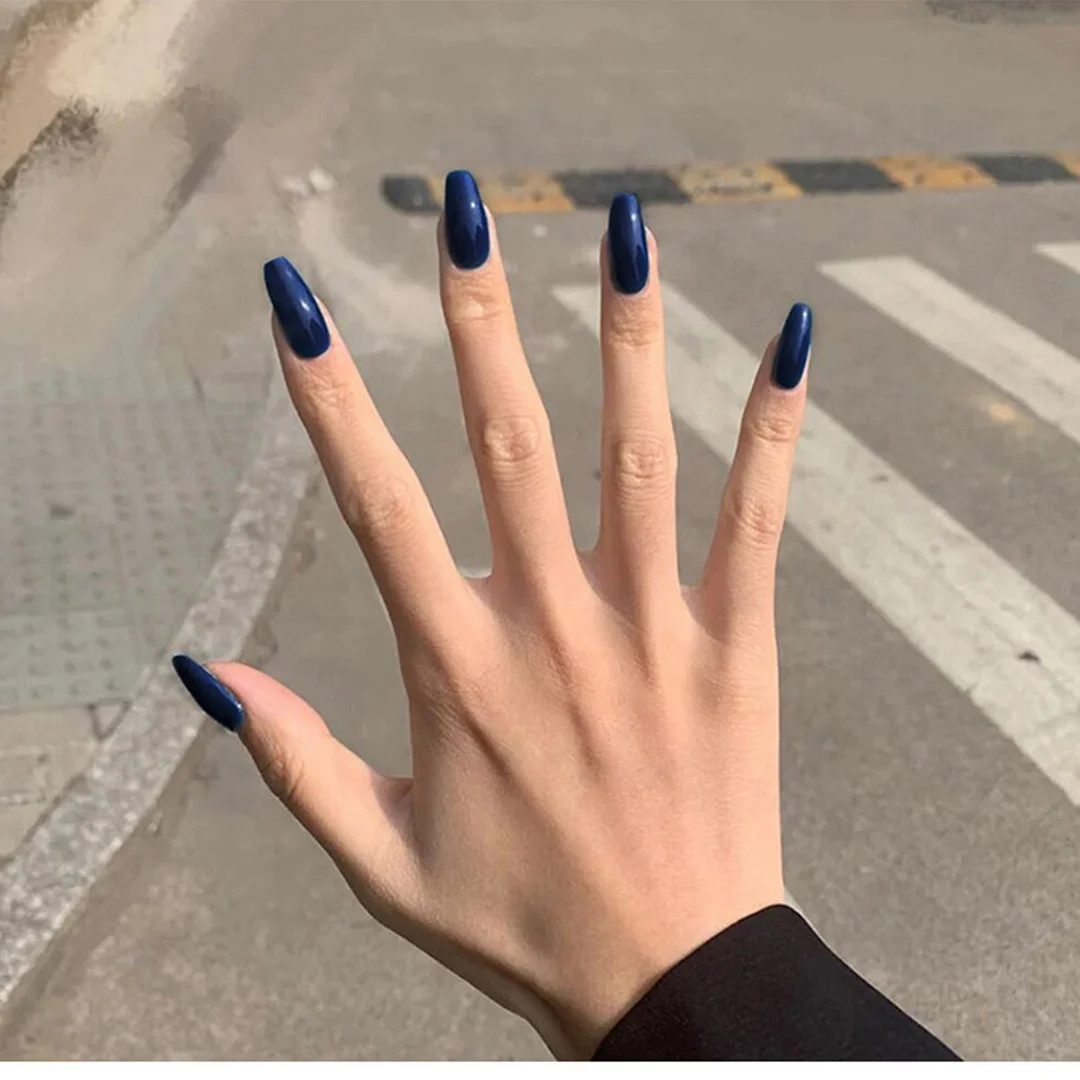 24Pcs Detachable French False Nails Ballerina Wearable Artificial Stiletto Fake Nails DIY Press Glue Full Cover Coffin Nail Tips