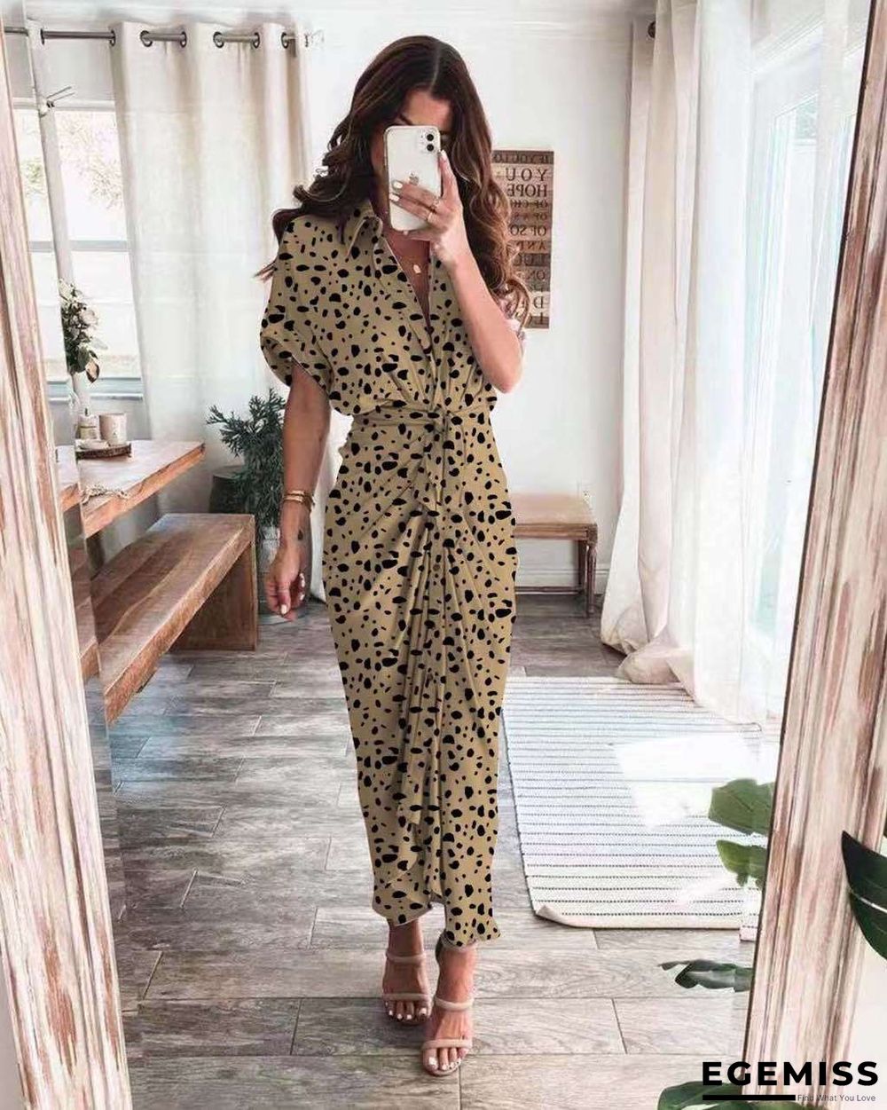 New Shirt and Long Skirt Fashion Print Dress In Summer | EGEMISS