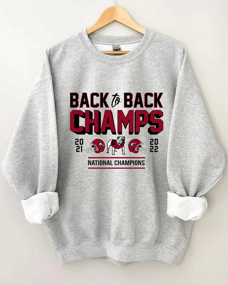 Back to Back GA Bulldog Champions Crewneck Sweatshirt