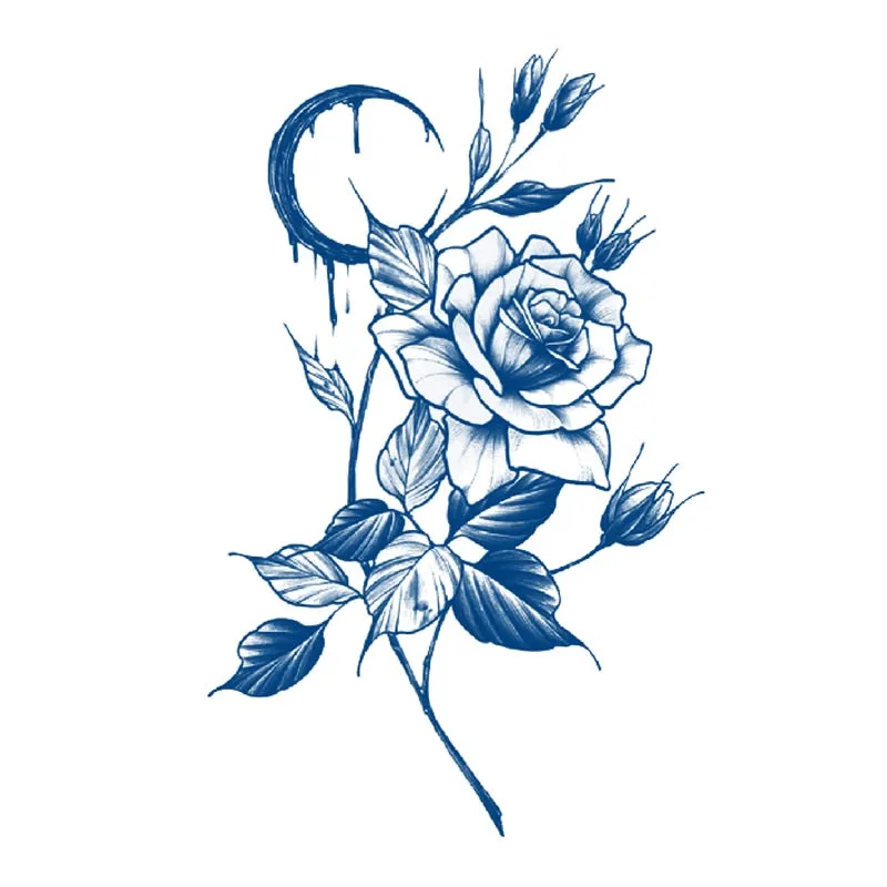 Juice Lasting Ink Tattoo Body Art Waterproof Temporary Sticker Snake Musical Note Women Totem Small Paw Rose Arm Fake Tattoos
