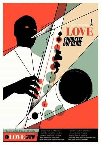 JOHN COLTRAINE POSTER LOVE SURPREME ART- JAZZ- Photo Poster painting QUALITY INSERT -  POST!